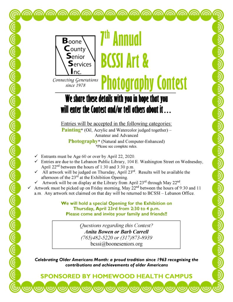 Art & Photography Contest : Boone County Senior Services, Inc.