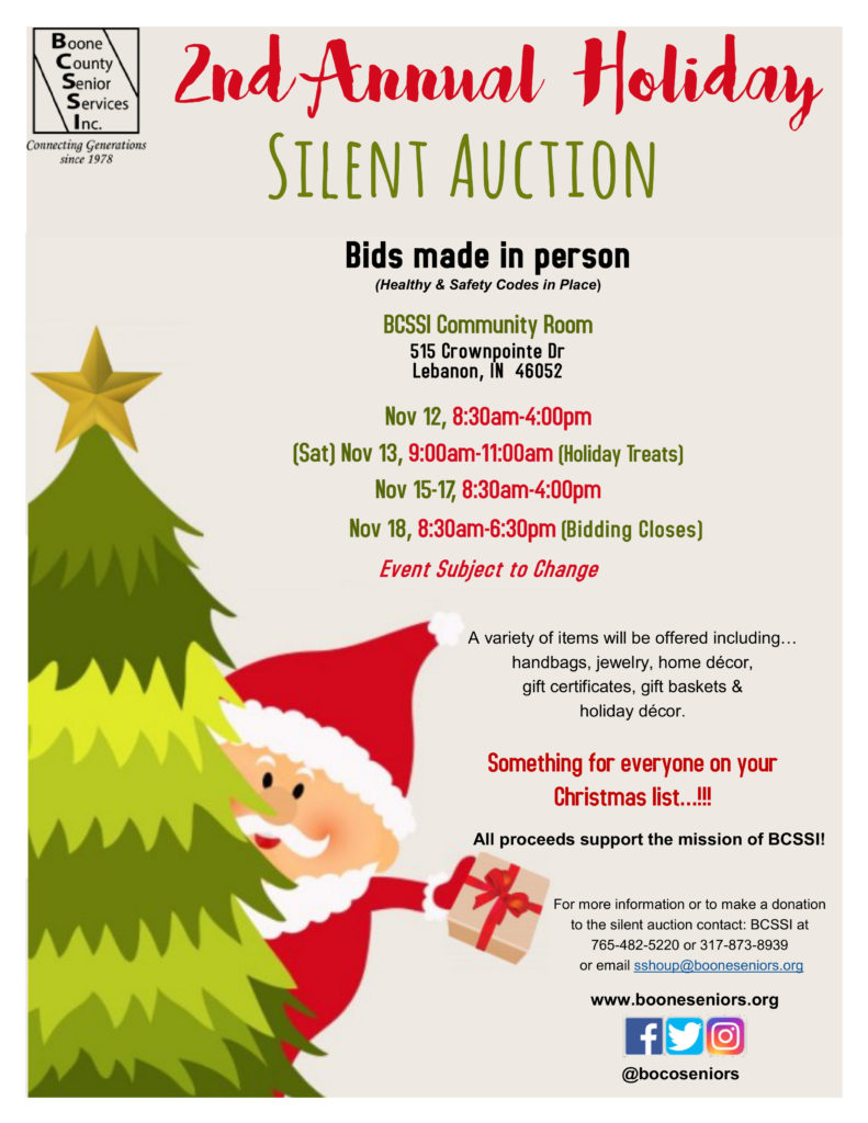 Holiday Silent Auction Boone County Senior Services, Inc.